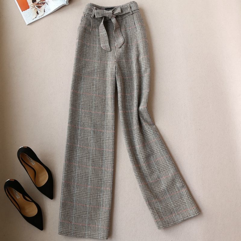 2021 New Plaid Wool High Office Waist Lady Drape Loose Casual Bow Bandage Straight Legged Pants 0zla, Brown
2021 New Plaid Wool High Office Waist Lady Drape Loose Casual Bow Bandage Straight Legged Pants 0zla, Brown