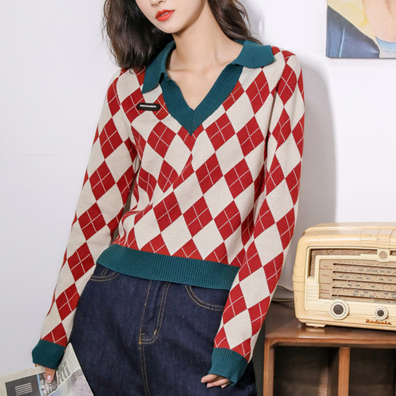 2021 Luxury Mark Chess Shirt Top Women New Vintage V-neck Long Sleeve Elegant Female Male Sweater Bil7, Style-1
2021 Luxury Mark Chess Shirt Top Women New Vintage V-neck Long Sleeve Elegant Female Male Sweater Bil7, Style-1