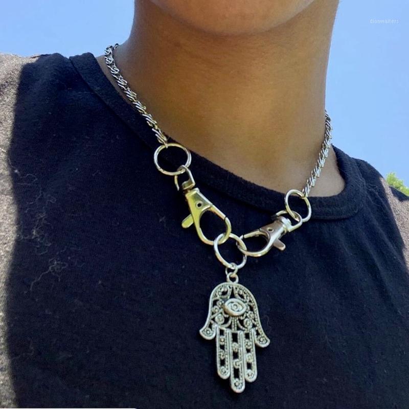 Chains Palm Women Necklaces Personality Necklace High Quality Pendant Hip Hop Chain Exaggeration Silver Color Korean Zinc Alloy Brincos
Chains Palm Women Necklaces Personality Necklace High Quality Pendant Hip Hop Chain Exaggeration Silver Color Korean Zinc Alloy Brincos