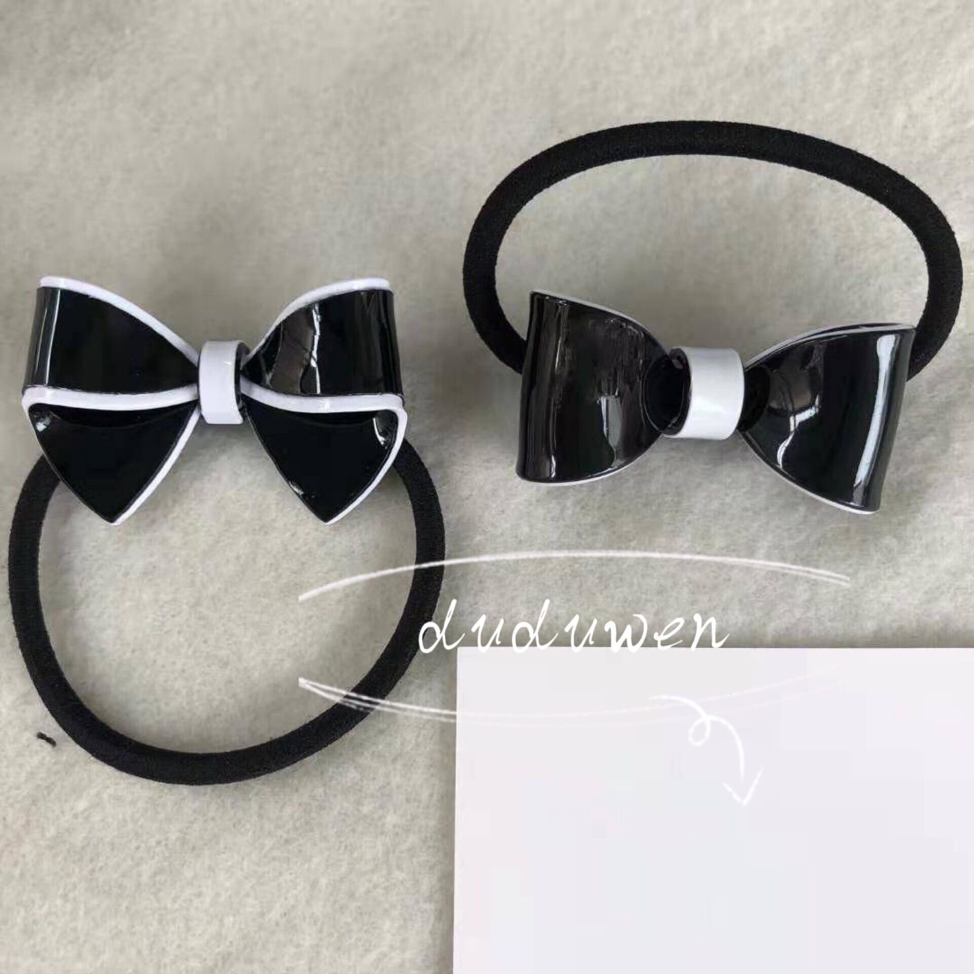 fashion 2C boutique Bowknot acrylic hairtie fashio elastic hand party gift collection item with cards
