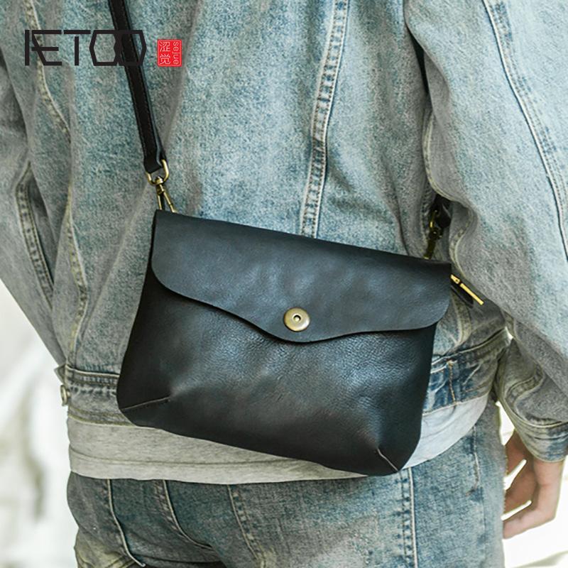 HBP AETOO Retro Leather Diagonal Bag, Handmade Leather Shoulder BaG