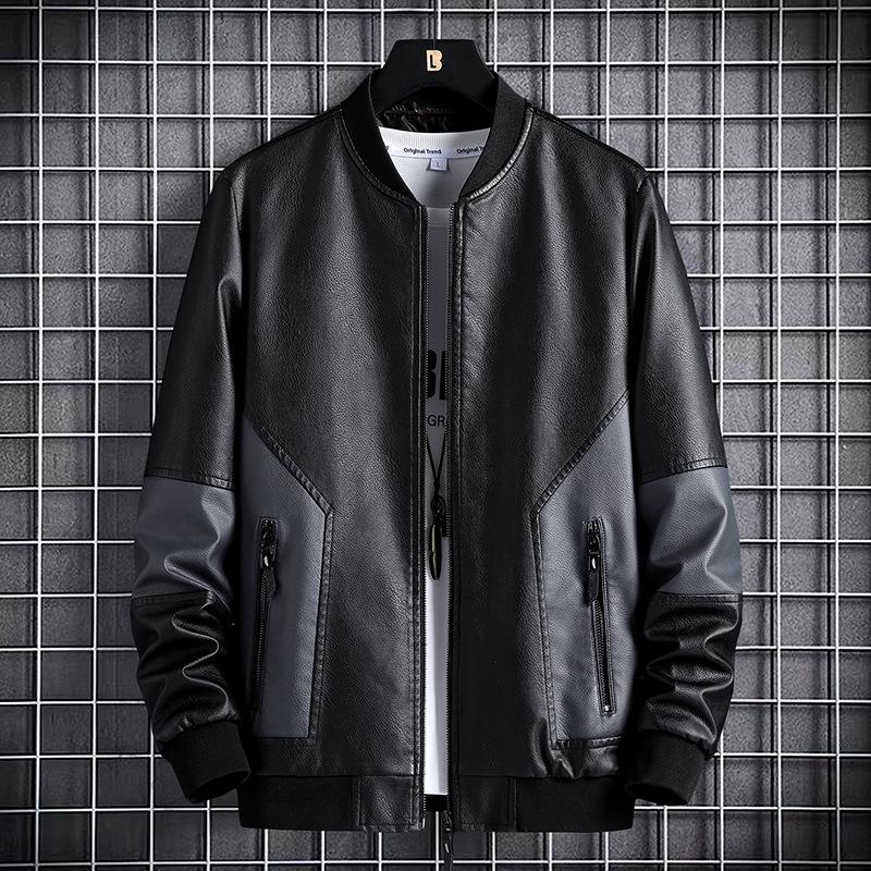 Men's Jackets Autumn Men Leather Jacket Slim Fit Baseball Collar PU Outerwear Youth Multicolor O-neck Pockets Coats Long Sleeve Tops, 01
Men's Jackets Autumn Men Leather Jacket Slim Fit Baseball Collar PU Outerwear Youth Multicolor O-neck Pockets Coats Long Sleeve Tops, 01