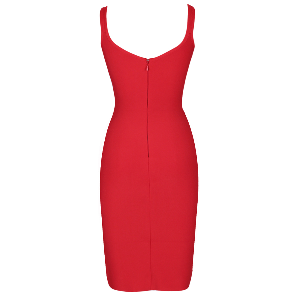 Ocstrade Red Bandage Dress Arrivals Autumn Winter Midi Bandage Dress Sexy Spaghetti Strap Bodycon Club Party Dress 210303