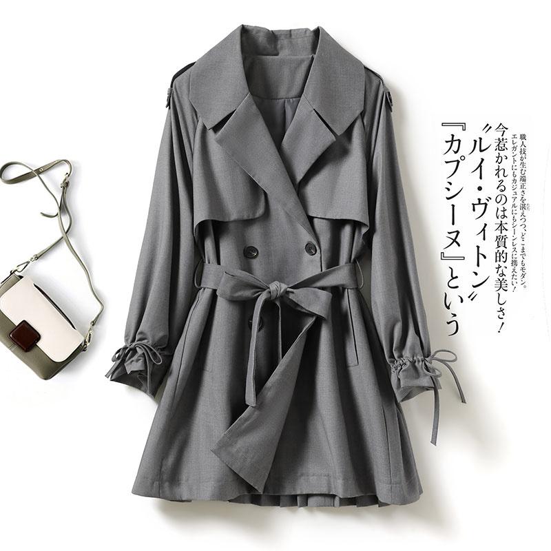 Women's Trench Coats Spring Korean Style Pleated Pleating Gray Coat Mid-Length, Tan;black
Women's Trench Coats Spring Korean Style Pleated Pleating Gray Coat Mid-Length, Tan;black