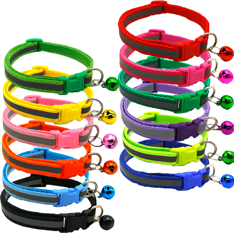 Colorful Buckle Reflective Collar Patch Bell Collar Pet Dog Cat Collar(The logistics price Pls Contact us)