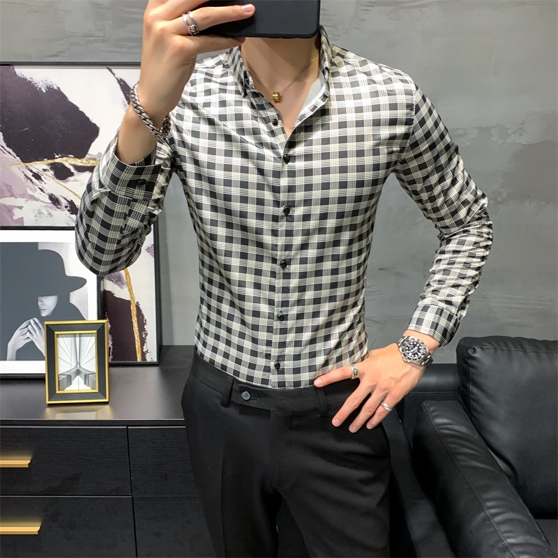 2021 Autumn New Plaid Shirt Men's Clothes Fashion Long Office Sleeve All the Fine Set Streetwear Casual Shirts Y098, Gray plaid.
2021 Autumn New Plaid Shirt Men's Clothes Fashion Long Office Sleeve All the Fine Set Streetwear Casual Shirts Y098, Gray plaid.