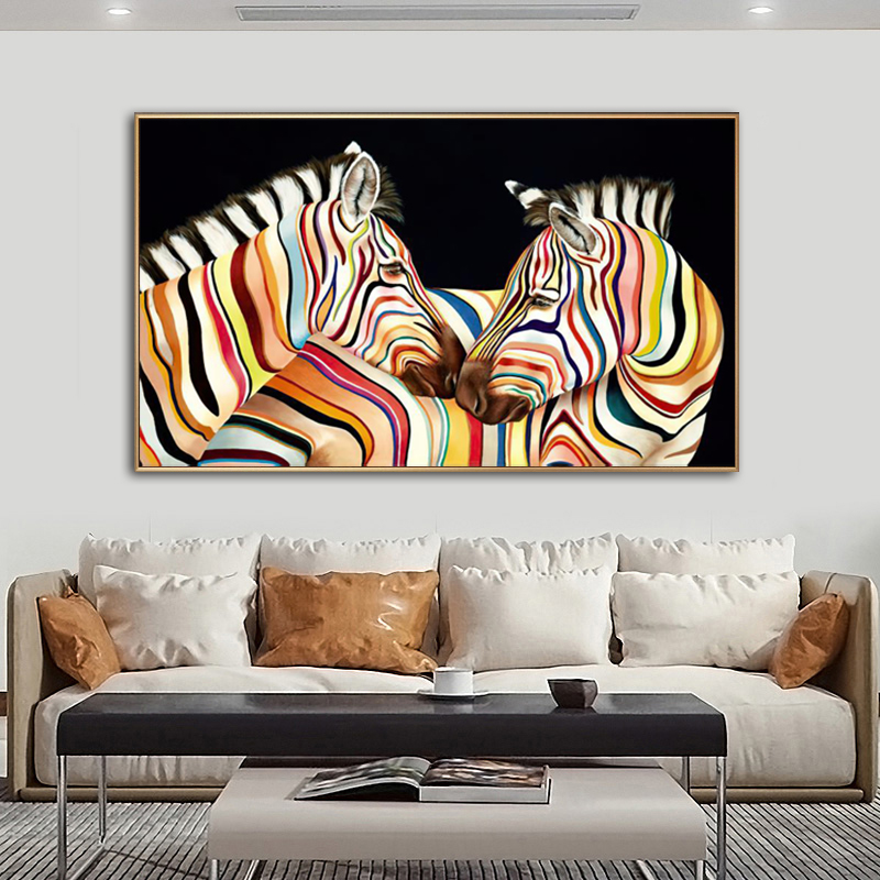 Watercolor Zebra Poster Canvas Prints Wall Painting Wall Art Pictures For Living Room Animal Modern Home Decor Colorful Cuadros