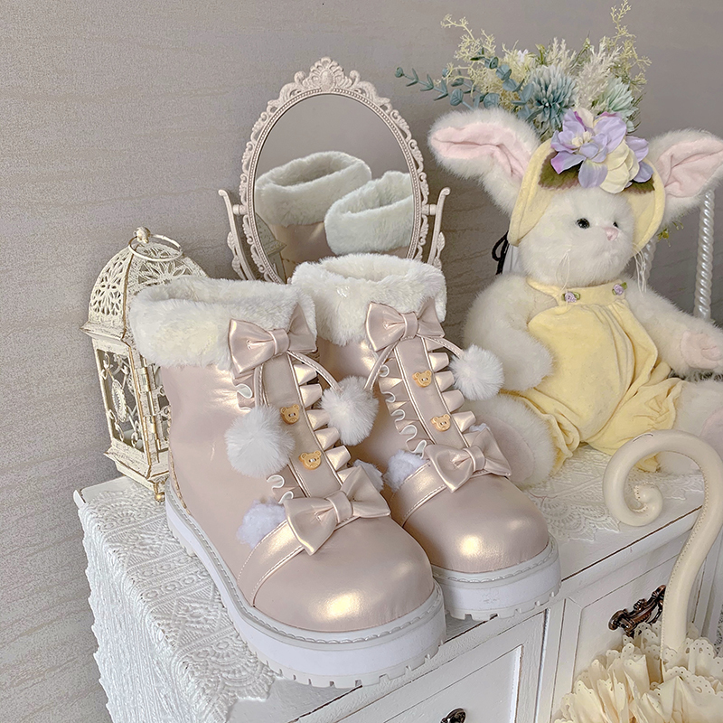 Middle-heeled Boots Lolita Flat Platform for the Women Winter New Top Female Bowknot Teddy Bear Gya2
Middle-heeled Boots Lolita Flat Platform for the Women Winter New Top Female Bowknot Teddy Bear Gya2