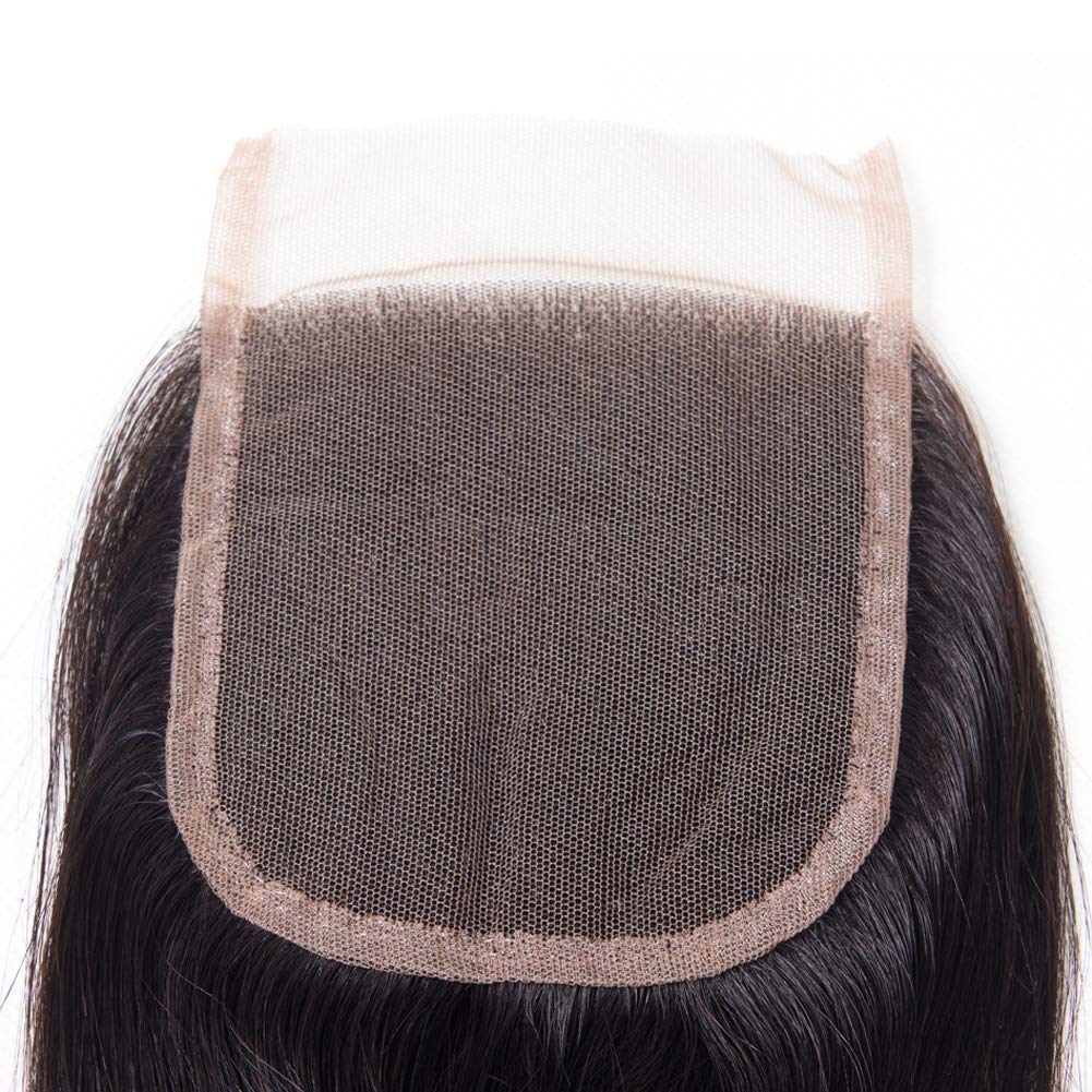5x5 Straight Human Hair Transparent Lace Closures Pre Plucked Natural Hairline Bleached Knots