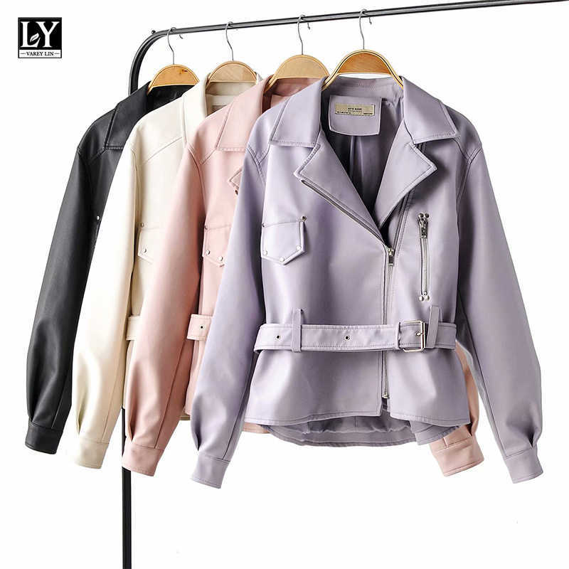 LY VAREY LIN Faux Leather Jackets Women Autumn Loose Detachable Belt Turn Down Collar Zippers PU Moto Biker Streetwear 210526, Pink
LY VAREY LIN Faux Leather Jackets Women Autumn Loose Detachable Belt Turn Down Collar Zippers PU Moto Biker Streetwear 210526, Pink