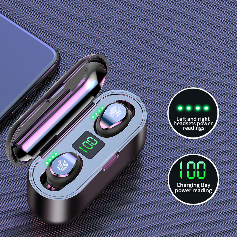 Wireless Earphone Bluetooth V5.0 F9 TWS Headphone HiFi Stereo Earbuds LED Display Touch Control 2000mAh Power Bank Headset With Mic 42356
Wireless Earphone Bluetooth V5.0 F9 TWS Headphone HiFi Stereo Earbuds LED Display Touch Control 2000mAh Power Bank Headset With Mic 42356