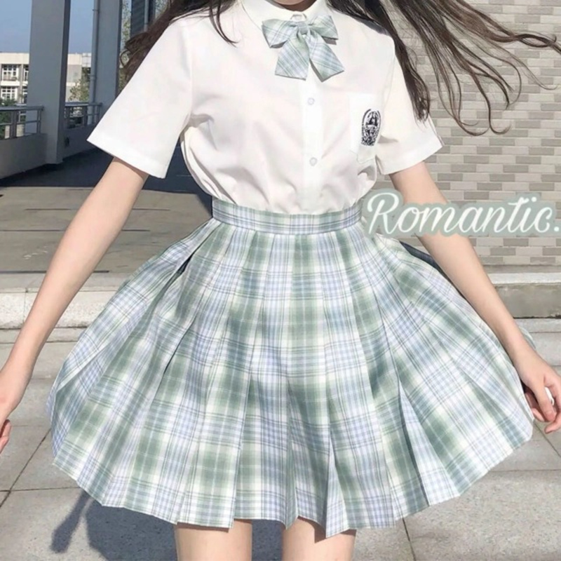 JK Skirts Women Summer High Waist Skirts Korean Style Pleated Skirts for Girls Cute Sweet Ladies Plaid Mini Skirt Women 210306