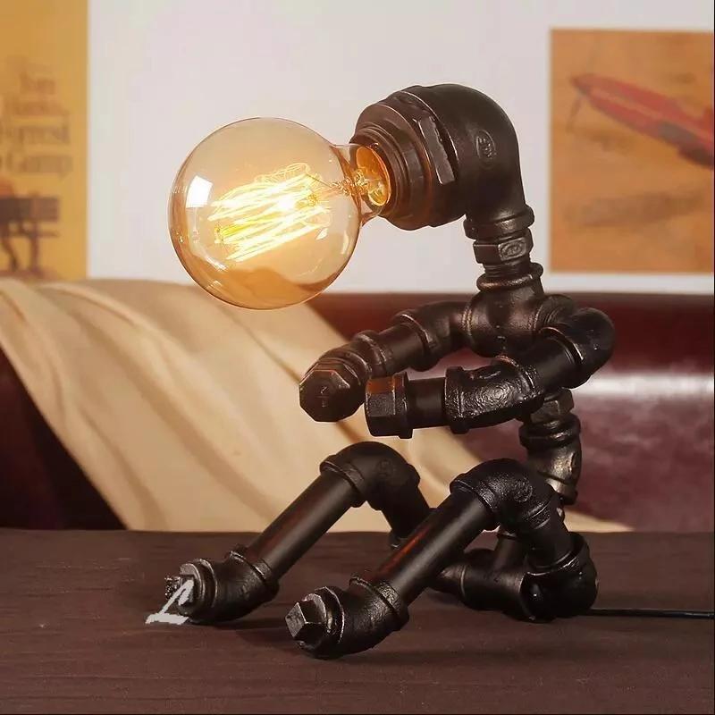 Table Lamps Indoor Vintage Retro Water Pipe Robot Desk Lamp Home Decor Industrial Beside Bedroom Study Decoration Led Beds 
Table Lamps Indoor Vintage Retro Water Pipe Robot Desk Lamp Home Decor Industrial Beside Bedroom Study Decoration Led Beds