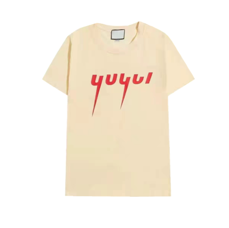 European t shirts T-Shirts European goods summer men's trend half offset letters fashion loose round neck pure cotton short sleeve t-shirt men