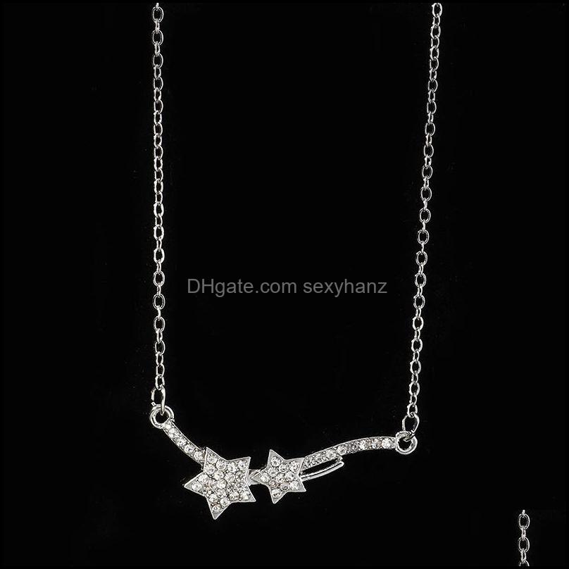 & Pendants Simple Fashion Double Star Necklace Crystal Casting Alloy Glass Stones O-Chain Exquisite Jewelry For Girls Gifts Pendant Necklace
& Pendants Simple Fashion Double Star Necklace Crystal Casting Alloy Glass Stones O-Chain Exquisite Jewelry For Girls Gifts Pendant Necklace