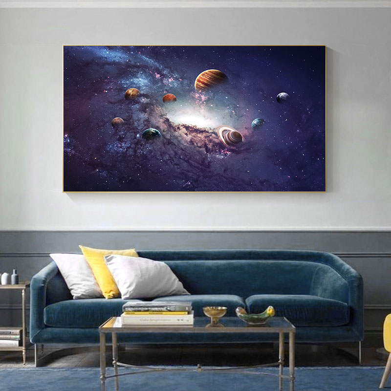 Solar System Pictures Nebula Space Universe Posters and Prints Science Canvas Painting Wall Art for Living Room Decor Cuadros