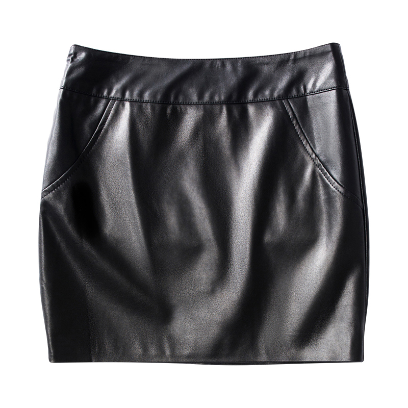 Skirt Womens Sexy Leather Solid High Waist Slim Pencil Bodycon Mini Skirt Office Lady Skirts 210306