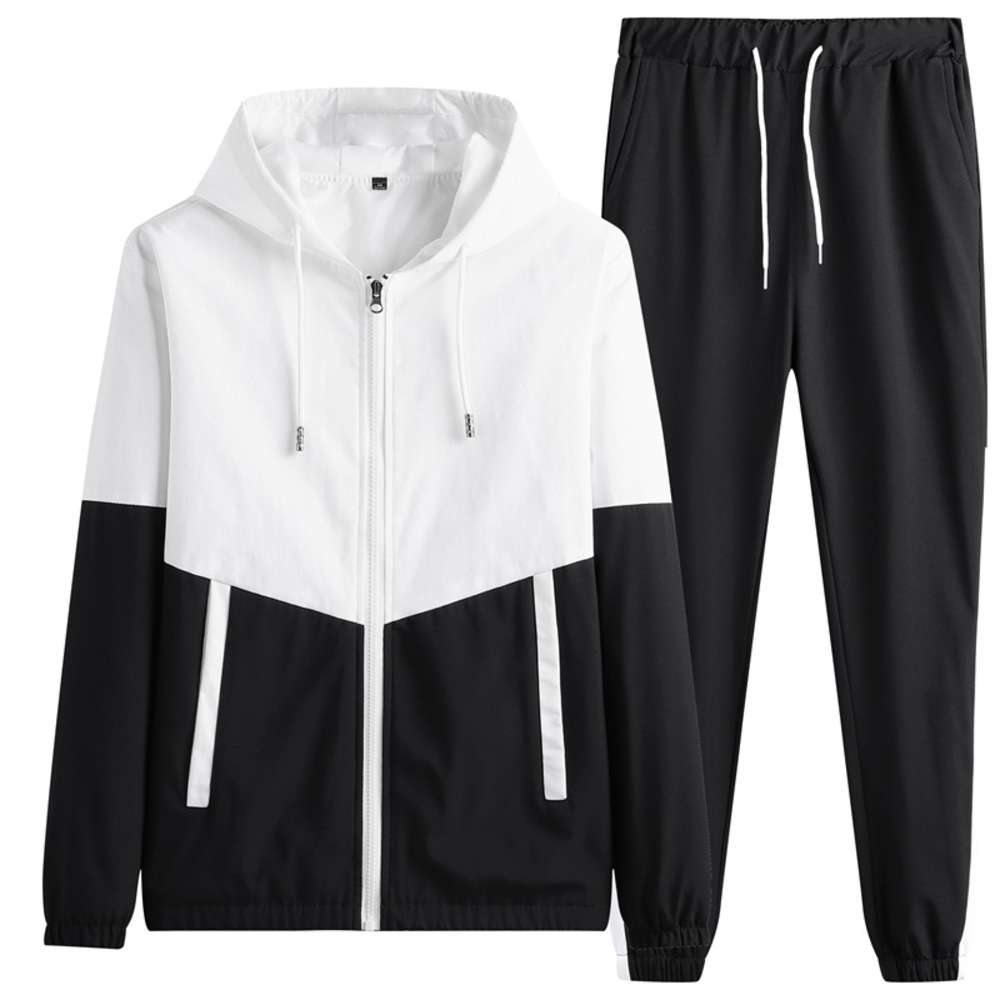 Spring and autumn sports casual couple long sleeve hooded sweater coat men's large size two piece youth class suit, Gray
Spring and autumn sports casual couple long sleeve hooded sweater coat men's large size two piece youth class suit, Gray
