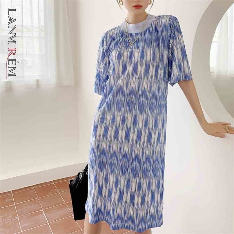 Women Dress Short Sleeve O-neck Print Loose Fit Female Elegant Fashion Summer 2H277 210526, Blue and white
Women Dress Short Sleeve O-neck Print Loose Fit Female Elegant Fashion Summer 2H277 210526, Blue and white