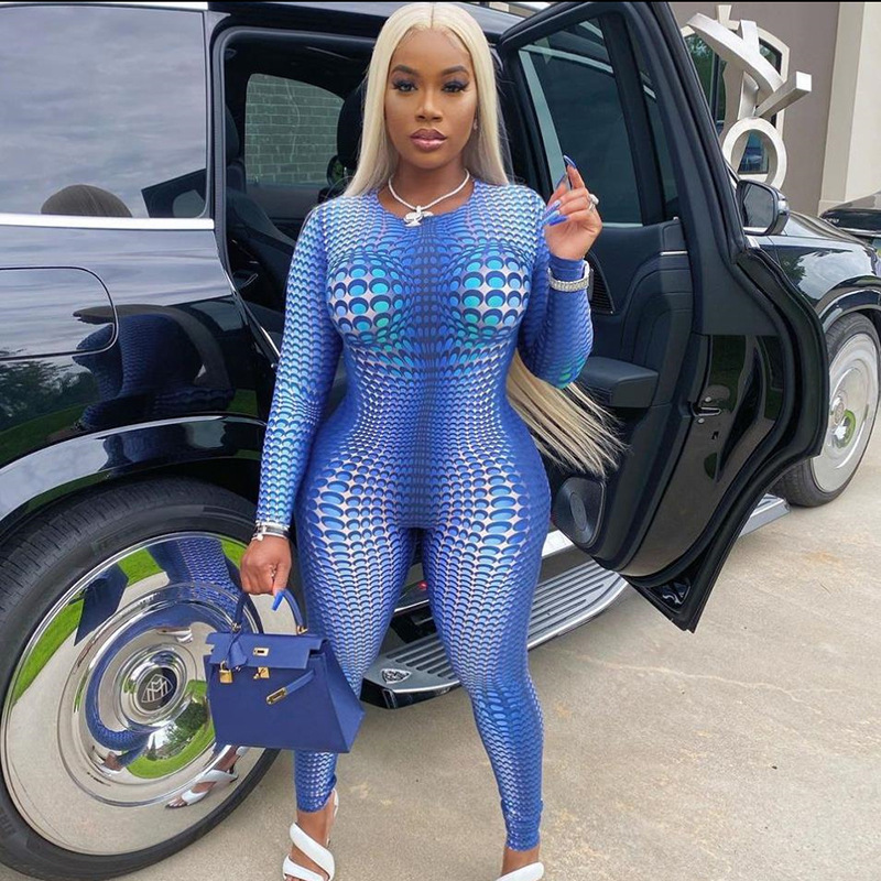 Women' Jumpsuits & Rompers Simenual Workout Printing Bodycon Long Sleeve Womens Jumpsuit Streetwear Blue Autumn Fashion One Piece Outfit Sp
Women' Jumpsuits & Rompers Simenual Workout Printing Bodycon Long Sleeve Womens Jumpsuit Streetwear Blue Autumn Fashion One Piece Outfit Sp