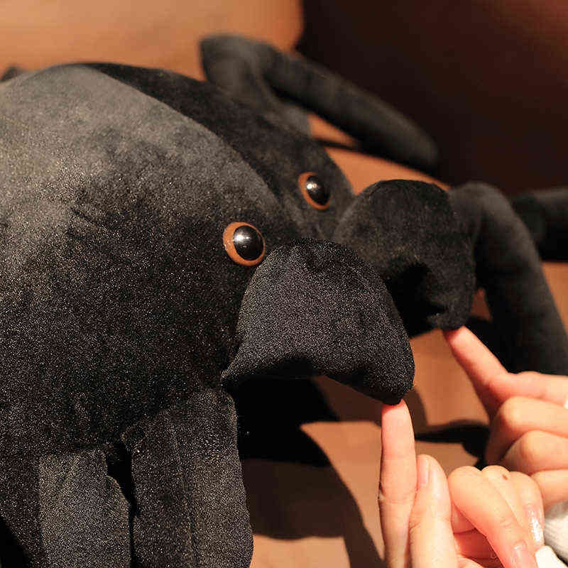 20cm-80cm Llifelike Plushies Spider Stuffed Animals Simulation Tricky Toy Big Size Real Life Spider Throw Pillow Kids Toy AA220314