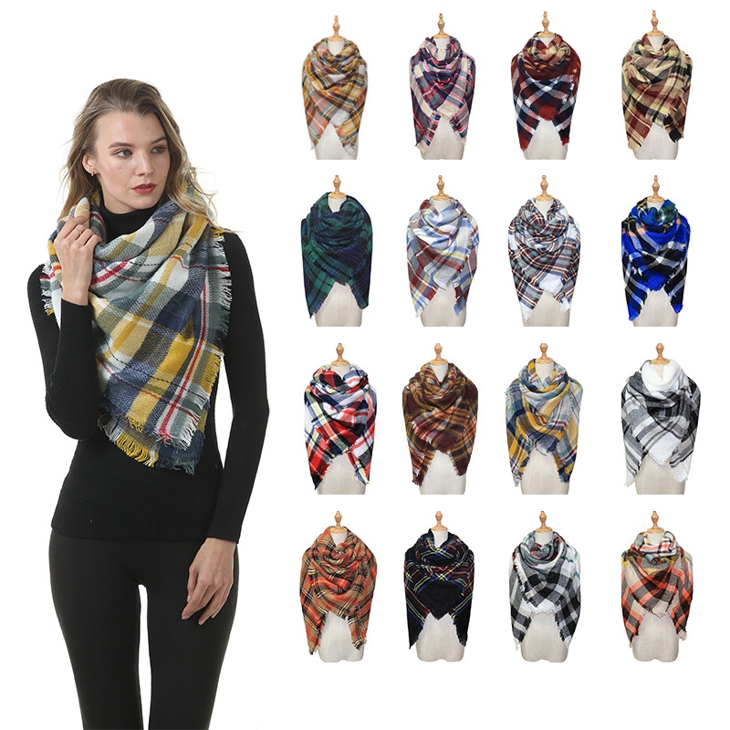 Women Plaid Square Scarf Fashion Lady 140*140CM Check Winter Warm Cashmere Scarves Shawls Neck Warmer Wrap Xmas Gifts TTA1734, Blue;gray
Women Plaid Square Scarf Fashion Lady 140*140CM Check Winter Warm Cashmere Scarves Shawls Neck Warmer Wrap Xmas Gifts TTA1734, Blue;gray