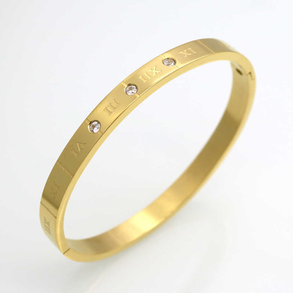 Brand Stainless Steel Bracelets & Bangles 3 Color Cuff Bracelet for Women Roman Letters Crystal Jewelry Gift for Girls Q0719
Brand Stainless Steel Bracelets & Bangles 3 Color Cuff Bracelet for Women Roman Letters Crystal Jewelry Gift for Girls Q0719