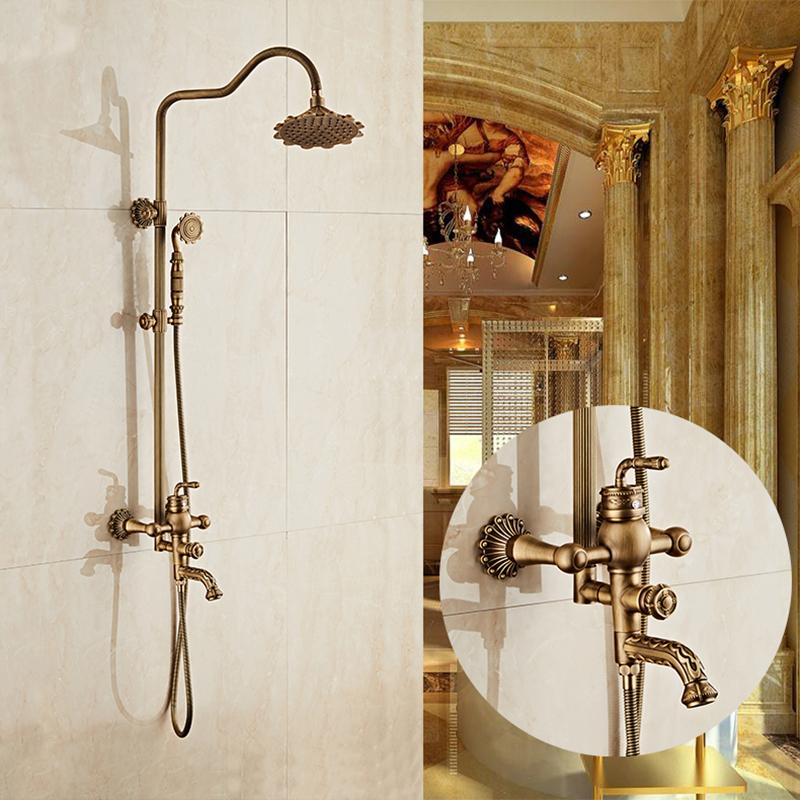 Bathroom Shower Faucet Set Wall Mounted Shower Faucet Suit Antique Bronze Brass Water Mixer Brass Support Rainfall Head
Bathroom Shower Faucet Set Wall Mounted Shower Faucet Suit Antique Bronze Brass Water Mixer Brass Support Rainfall Head