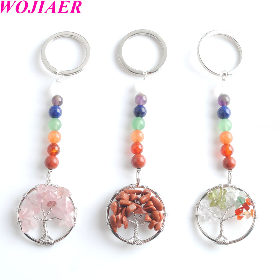 WOJIAER Natural Stone Keyring Tree of Life Pendant Key Holder Energy Yoga Reiki 7 Chakra BW905
WOJIAER Natural Stone Keyring Tree of Life Pendant Key Holder Energy Yoga Reiki 7 Chakra BW905