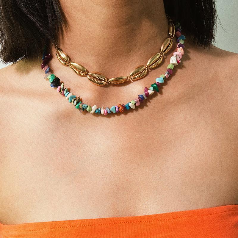 IngeSight.Z 2pcs/Lot Punk Green Natural Stone Choker Necklace Collar Statement Alloy Shell Long Chain Necklace for Women Jewelry, Golden;silver
IngeSight.Z 2pcs/Lot Punk Green Natural Stone Choker Necklace Collar Statement Alloy Shell Long Chain Necklace for Women Jewelry, Golden;silver