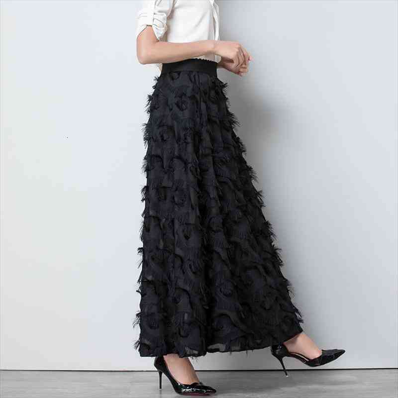spring pleated fashion feather women skirts tassel high waisted elastic casual party long y524, Black
spring pleated fashion feather women skirts tassel high waisted elastic casual party long y524, Black