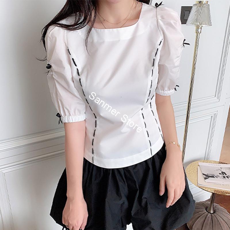 2021 New Mulheres Prola Arco Blusa Linha Preta Gola Quadrada Volta Zper Manga Curta Contraste Cor Feminina Doce Tops e Camisa J2jr, Black
2021 New Mulheres Prola Arco Blusa Linha Preta Gola Quadrada Volta Zper Manga Curta Contraste Cor Feminina Doce Tops e Camisa J2jr, Black