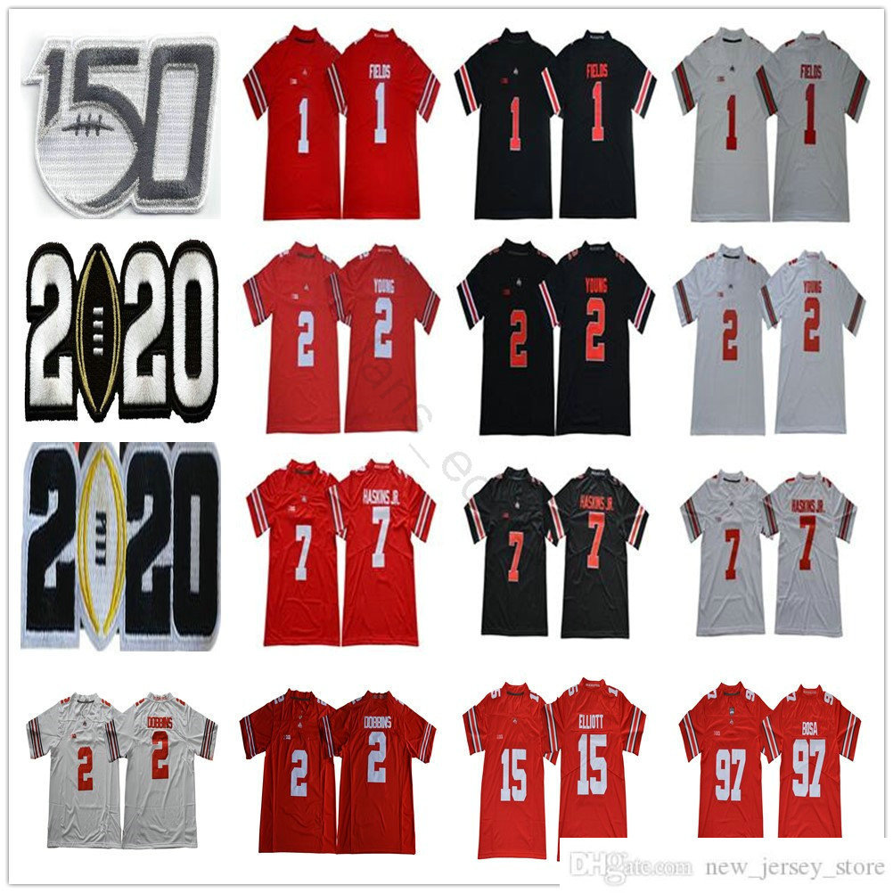 NCAA Ohio State Buckeyes College #1 Justin Fields 2 Chase Young JK Dobbins 7 Dwayne Haskins 97 Nick Bosa 15 Ezekiel Elliott Football Jerseys, Black
NCAA Ohio State Buckeyes College #1 Justin Fields 2 Chase Young JK Dobbins 7 Dwayne Haskins 97 Nick Bosa 15 Ezekiel Elliott Football Jerseys, Black