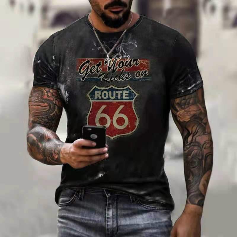 Men's T-Shirts 66 Shiel Beer-European And American Street Short-sleeved Oversized T-shirt Road Letter Printing Summer Casual Style, Blue
Men's T-Shirts 66 Shiel Beer-European And American Street Short-sleeved Oversized T-shirt Road Letter Printing Summer Casual Style, Blue
