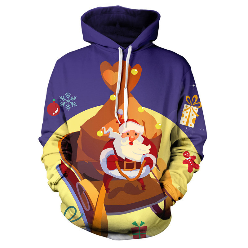 Sweatshirts MenWomen Santa Claus Printing Tops With A Hood Hoodies Long Sleeve Casual Hooded Pullover Clothes Sweatshirt 201020