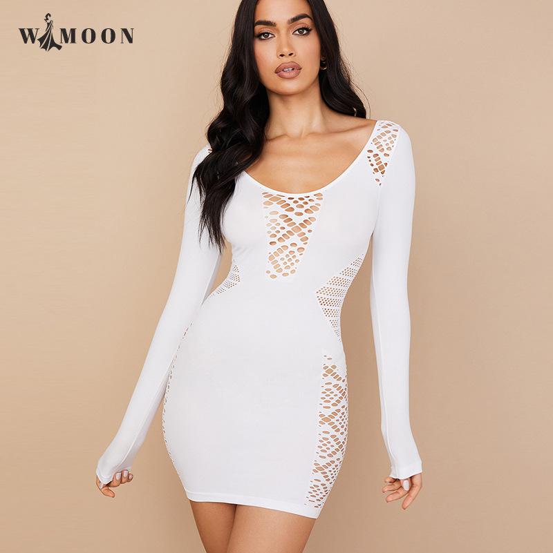 Casual Dresses Long Sleeve Hollw Mini Dress Women 2021 Autumn Elegant Bodycon Party Club White Black Fashion Sexy Wrap Short, Black;gray
Casual Dresses Long Sleeve Hollw Mini Dress Women 2021 Autumn Elegant Bodycon Party Club White Black Fashion Sexy Wrap Short, Black;gray