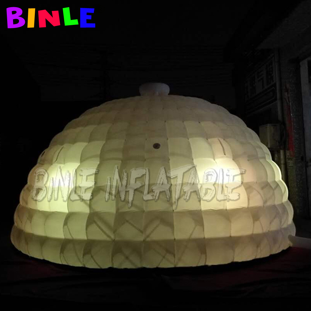 Giant tent And Shelters 5m White Inflatable Igloo tents With LED Lighting Dome Party Air For Event Show