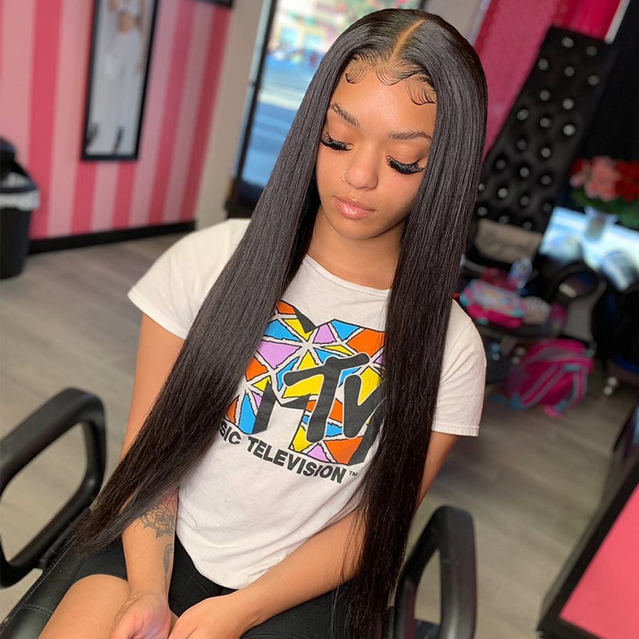 30 Inch Straight HD Lace Front Wig 13x4 PreDrawn High Density Brazilian Straight Human Hair Wig Women039s Seamless Natural Hai