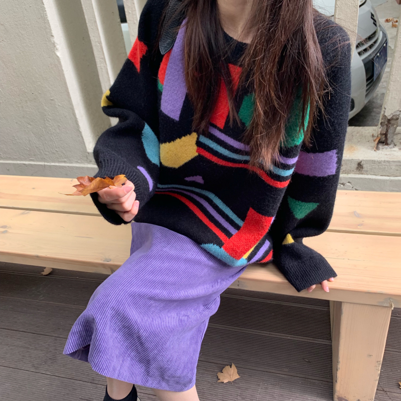 2021 New Geometric Patterns Harajuku Patchwork Women Sweaters Girl Cute Trendy Jumpers Winter Thick Knitted Round Collar Pullovers 8evc, Purple dress
2021 New Geometric Patterns Harajuku Patchwork Women Sweaters Girl Cute Trendy Jumpers Winter Thick Knitted Round Collar Pullovers 8evc, Purple dress