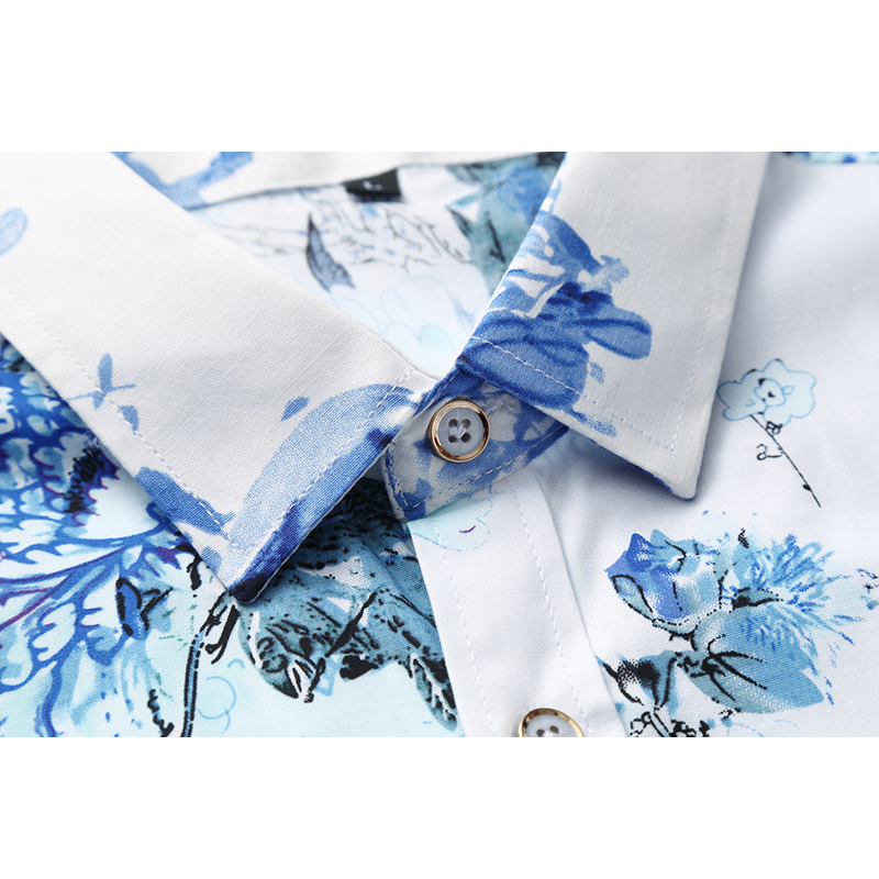 Summer Men's Shirt Fashion Chinese Style Print Short Sleeve Shirt Mens Clothes Trend Mens Casual Slim Fit Print Shirt M-6XL T200505