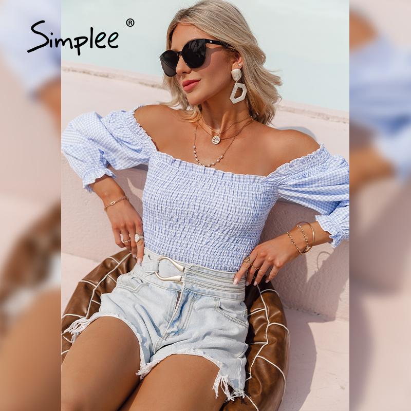 Women's Blouses & Shirts Simplee Chic Square Neck Plaid Women Spring Puff Sleeves Ruffled Smocking Blouse Female Casual Fashion Crop Tops La, White
Women's Blouses & Shirts Simplee Chic Square Neck Plaid Women Spring Puff Sleeves Ruffled Smocking Blouse Female Casual Fashion Crop Tops La, White
