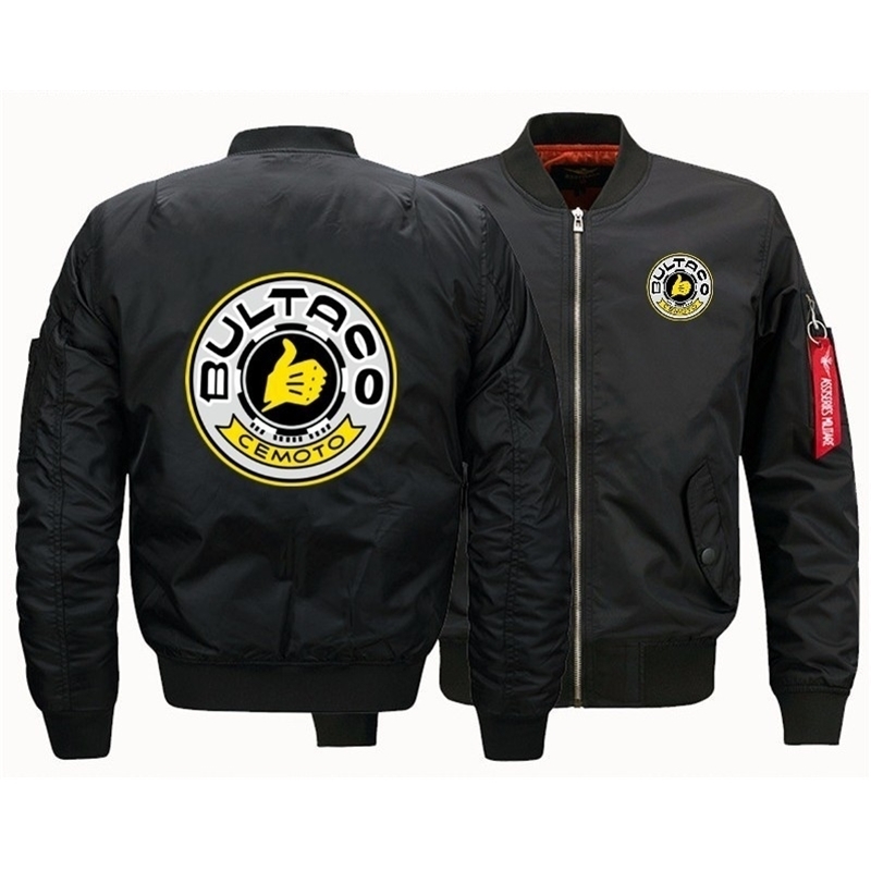 Men's flight jacket Bomber wool liner print Bultaco Cemoto Pursang Spain Motorcycle fastest speed of transportation T200502, Black;brown
Men's flight jacket Bomber wool liner print Bultaco Cemoto Pursang Spain Motorcycle fastest speed of transportation T200502, Black;brown