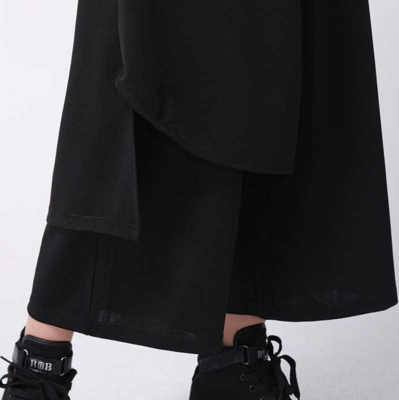 Spring Loose Spliced High Waist Flat Women Fashion Ankle-length Elastic Wide Leg Pants OA866 211115