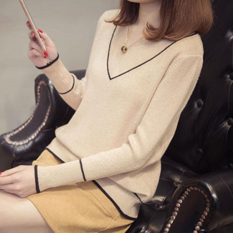 Women' Sweaters Sweater V-Neck Women Fashion Spring Autumn Knit Slim Sexy Pullovers Coat Female Blouse RQ191, Black
Women' Sweaters Sweater V-Neck Women Fashion Spring Autumn Knit Slim Sexy Pullovers Coat Female Blouse RQ191, Black