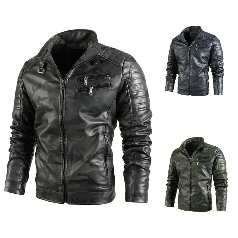 Men's Jackets Autumn Casual Stand Collar Jacket Camouflage Zipper Decoration PU Leather Long Sleeved Coat, Black;brown
Men's Jackets Autumn Casual Stand Collar Jacket Camouflage Zipper Decoration PU Leather Long Sleeved Coat, Black;brown
