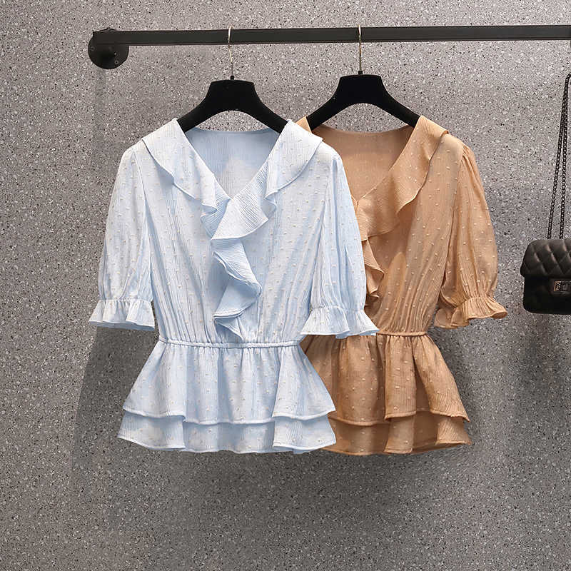 Women Blouse Summer Tops V Collar short Sleeve Leopard Shirt Loose Plus Size Clothing For Women Ladies Blouses 4XL 210604, Brown
Women Blouse Summer Tops V Collar short Sleeve Leopard Shirt Loose Plus Size Clothing For Women Ladies Blouses 4XL 210604, Brown