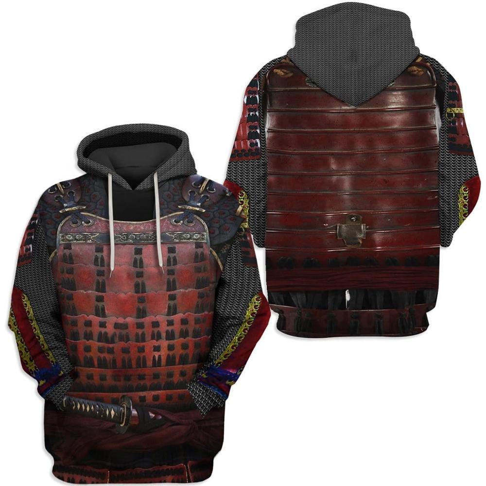 Cosplay Fashion Men Hoodie The Last Samurai armor 3D Printed Harajuku Sweatshirt Unisex Casual Pullover sudadera hombre KJ078 201020