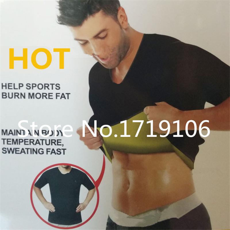 Men's Body Shapers Shapewear For Men Sauna Sweating T-shirt Vest Neoprene Shaper Abdomen Fat Burn Belly Control Slimming Leotard Shirt Corse