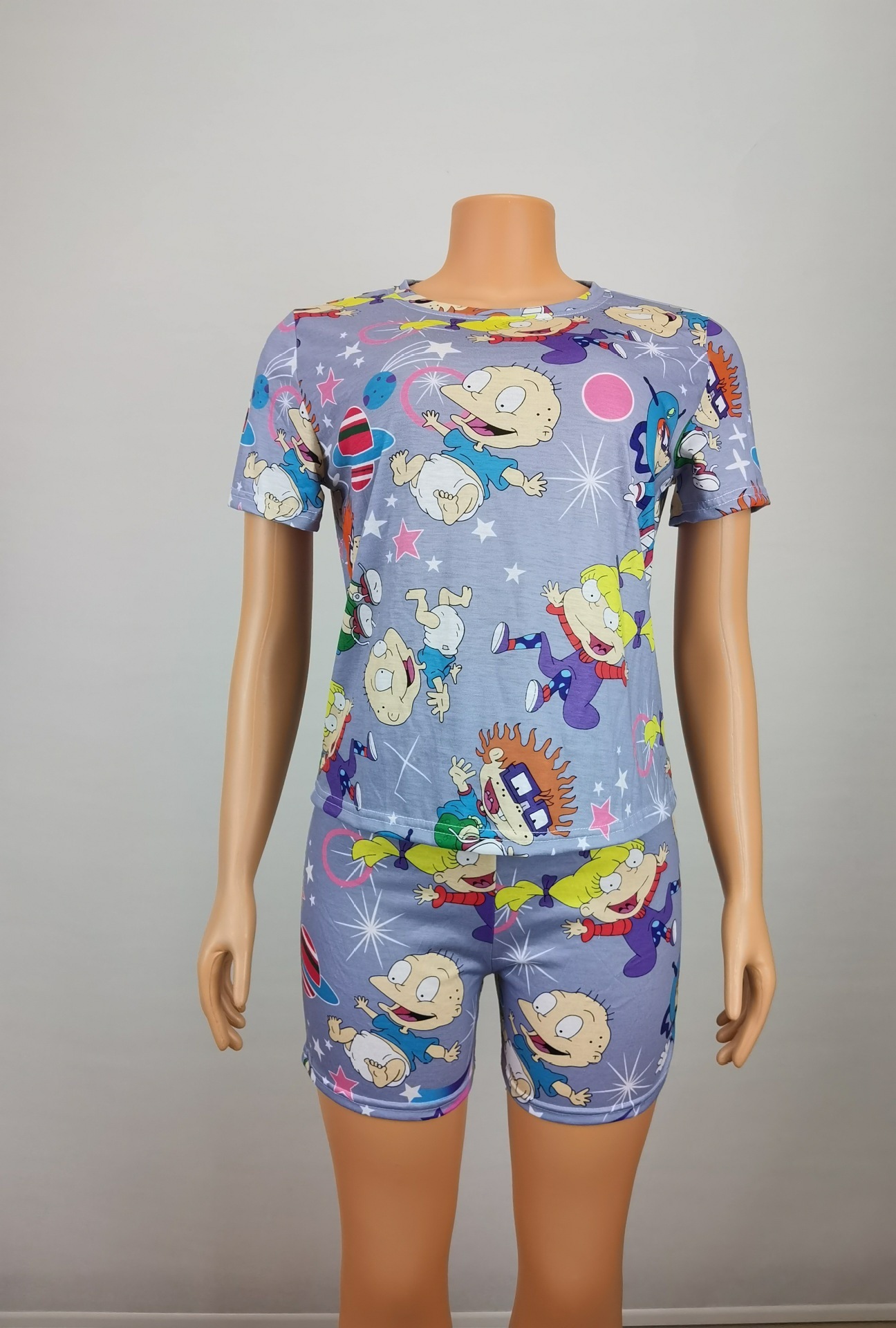 Designer 2021 tracksuits women recommended cartoon printing leisure home two-piece 2 piece set Girl Printed Top sportwear woman summer dresses