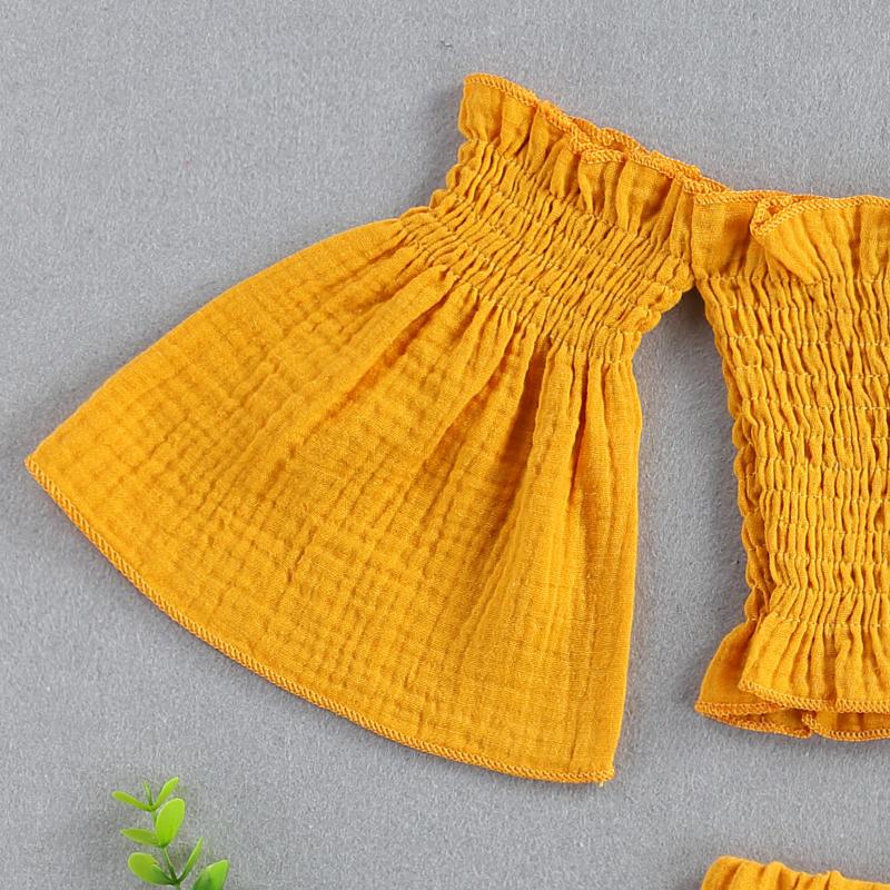 Clothing Sets Summer 3pcs Toddler Baby Girls Off Shoulder Casual Shorts Shirt Headbands Set Baby's